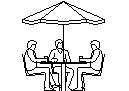 Three men at a table CAD block preview
