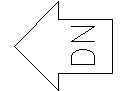 Arrow - Short Open Down Left CAD block preview