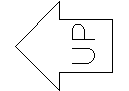 Arrow - Short up and left CAD block preview
