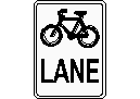Bicycle Lane Sign CAD block preview