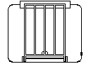Cleaners sink with hop - plan view CAD block preview