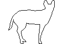 An outline of a dog CAD block preview
