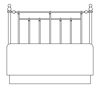 Elevation of a King Size Bed – free CAD block preview