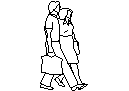 Man with bag and woman CAD block preview