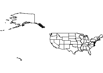 Map of the USA – free CAD block preview