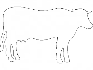 Outline of a Cow CAD block preview