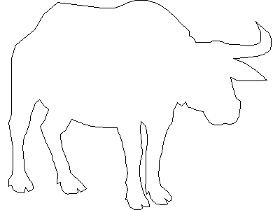 Outline of a Long-Horned Cow – free CAD block preview