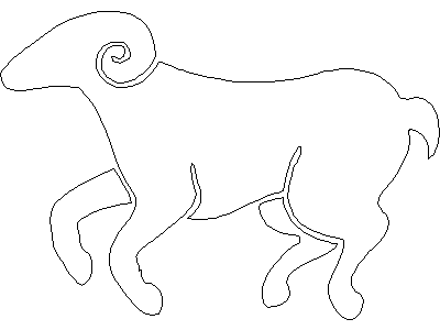 Outline of a Ram – free CAD block preview