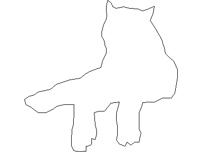 Outline of of Lioness Sitting – free CAD block preview