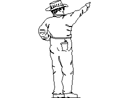 Pointing Man with a Hat – free CAD block preview