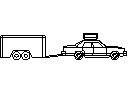 Sedan with Trailer and Roof Tool Box – free CAD block preview