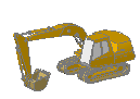 Excavator - A 3D model. CAD block preview