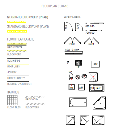 Domestic Floor Plan Blocks – free CAD block preview