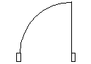 600 Wide Swing Door - Right Hand CAD block preview