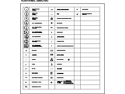 AS/NZS electrical symbols - Transformers Generators – free CAD block preview