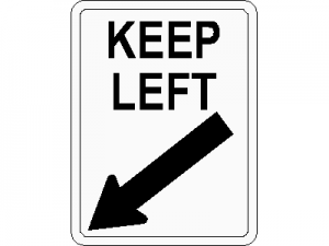 Keep Left Traffic Sign CAD block preview