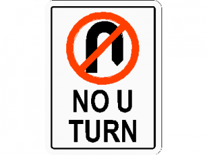 No U-Turn Traffic Sign CAD block preview
