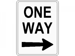 One Way Right Traffic Sign CAD block preview