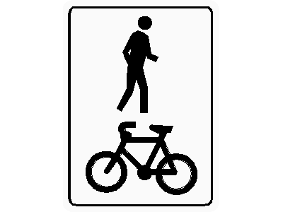 Shared Footway Traffic Sign – free CAD block preview