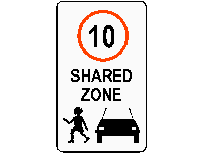 Shared Zone Traffic Sign – free CAD block preview