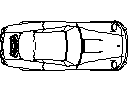 Plan view of a sports car – free CAD block preview