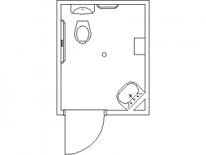 Disabled Restroom - Floor Plan CAD block preview
