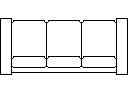3 seater lounge CAD block preview