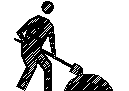 A person digging CAD block preview