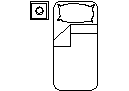 Single Bed with Side Table - Plan CAD block preview