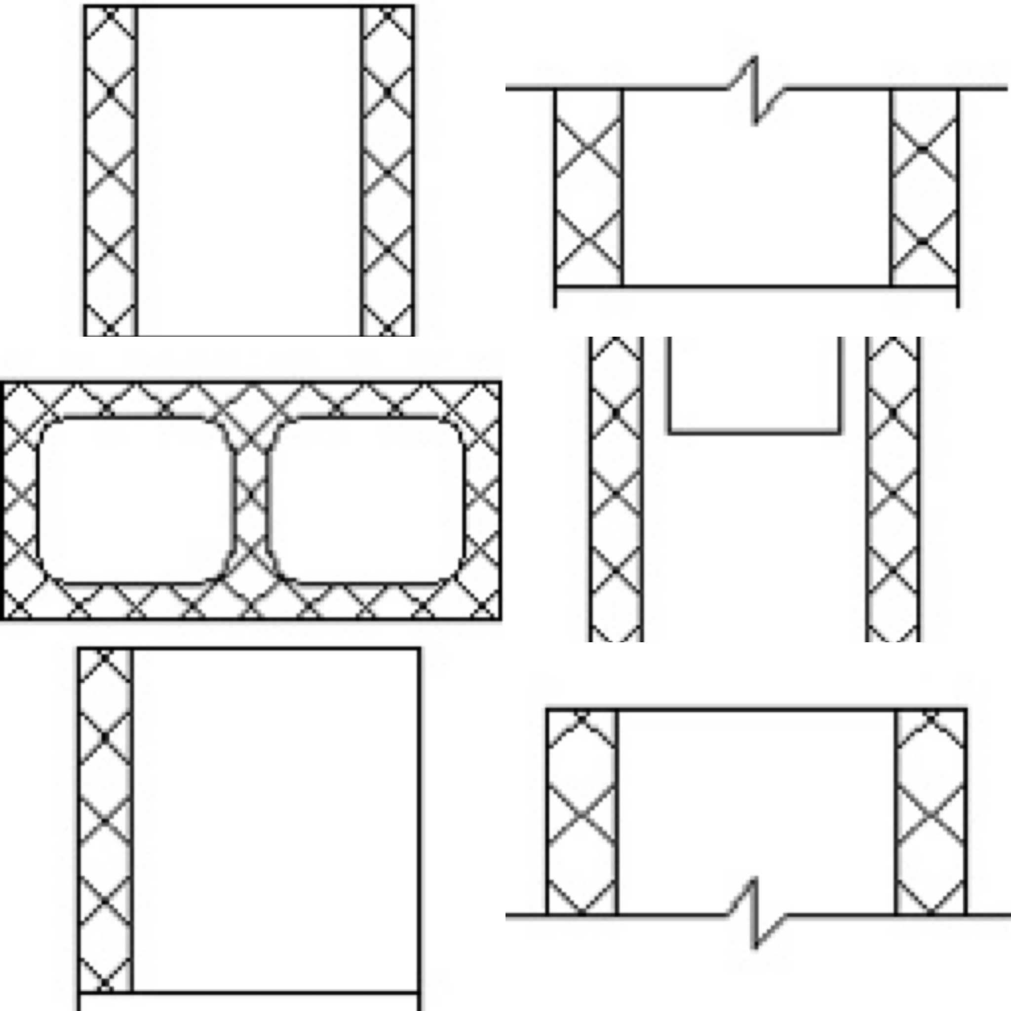 190mm wide CMU - block wall – free CAD block preview
