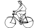 Chap on a Bicycle CAD block preview