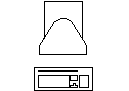 Computer in plan view CAD block preview