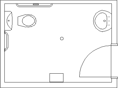 Disabled Washroom - Floor Plan – free CAD block preview