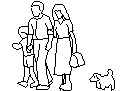 Family with Dog CAD block preview
