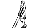 Female on crutches - side view CAD block preview
