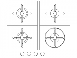 Gas Stove - Plan View CAD block preview
