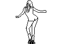 Girl on Roller Skates CAD block preview