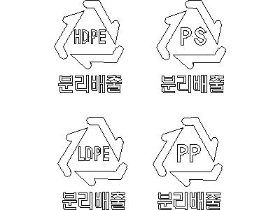 Korean Recycling Logos – free CAD block preview