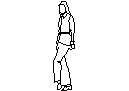 Lady Standing with Legs Crossed CAD block preview