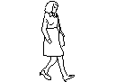 Lady walking CAD block preview