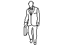 Man - Suit, Briefcase and Bald CAD block preview