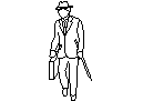 Man - Suit, Briefcase, Umbrella and Hat CAD block preview