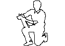 Man kneeling CAD block preview