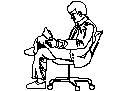 Man on Office Chair CAD block preview