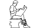 Man on toilet CAD block preview