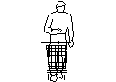 Man Pushing Trolley CAD block preview