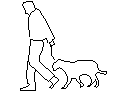 Man Walking Dog CAD block preview