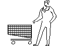 Man with Shopping Cart CAD block preview