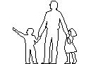 Man with Two Children CAD block preview