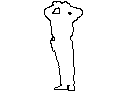 Outline of Man - Hands Behind Head CAD block preview